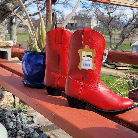 SMOKY MOUNTAIN GIRLS RED BOOTS SIZE 2.5